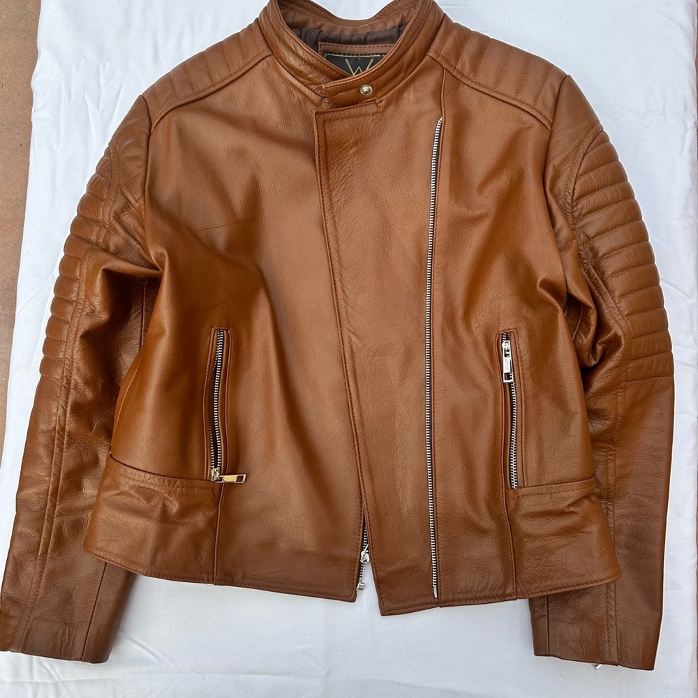 Real brown leather jacket